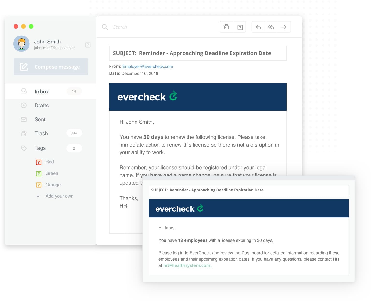 Renewal Reminders EverCheck Automated Healthcare Compliance Software
